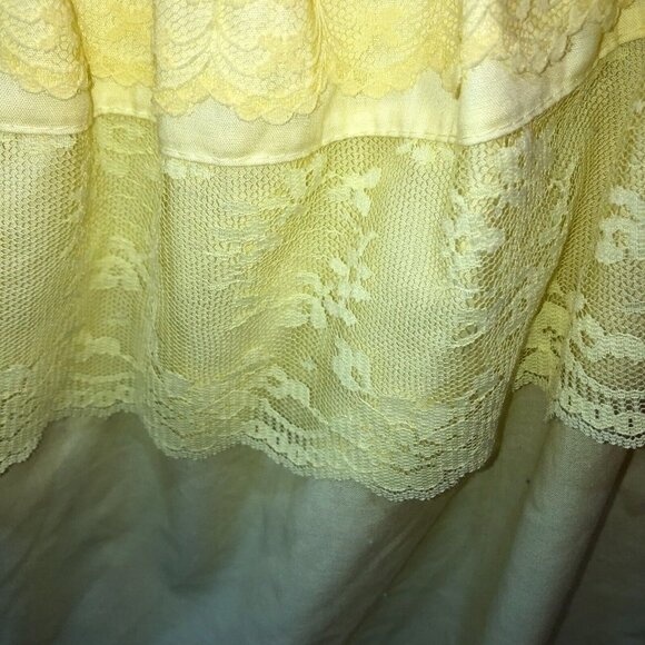 New Vintage Carefree Fashions XS Yellow Ruffle Lace Off The Shoulder Boho Blouse - Picture 5 of 11